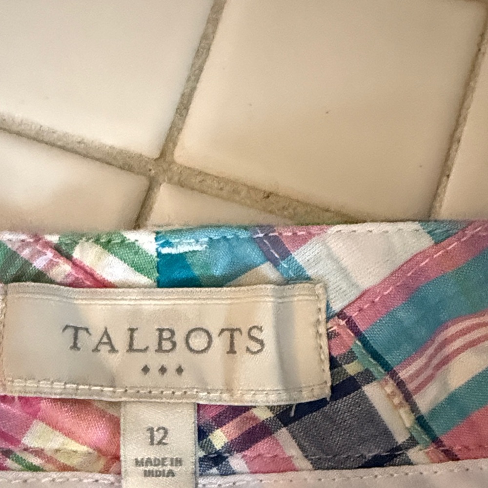 Talbots Multicolor Plaid Patchwork Shorts- worn a… - image 3